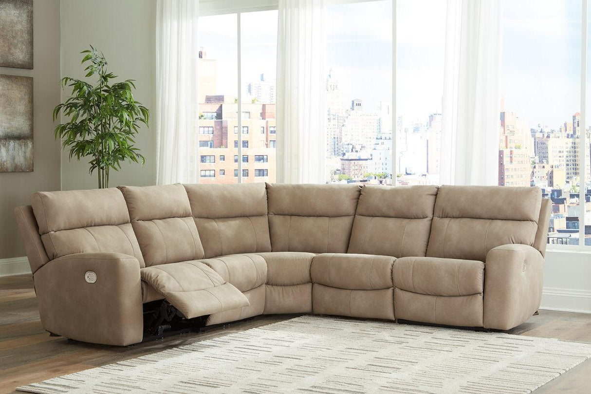 Next-Gen DuraPella Sand 5-Piece Power Reclining Sectional by Ashley at Eve Furniture