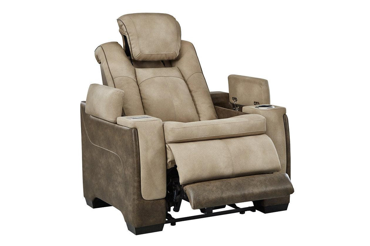 Next-Gen DuraPella Sand Dual Power Recliner by Ashley at Eve Furniture