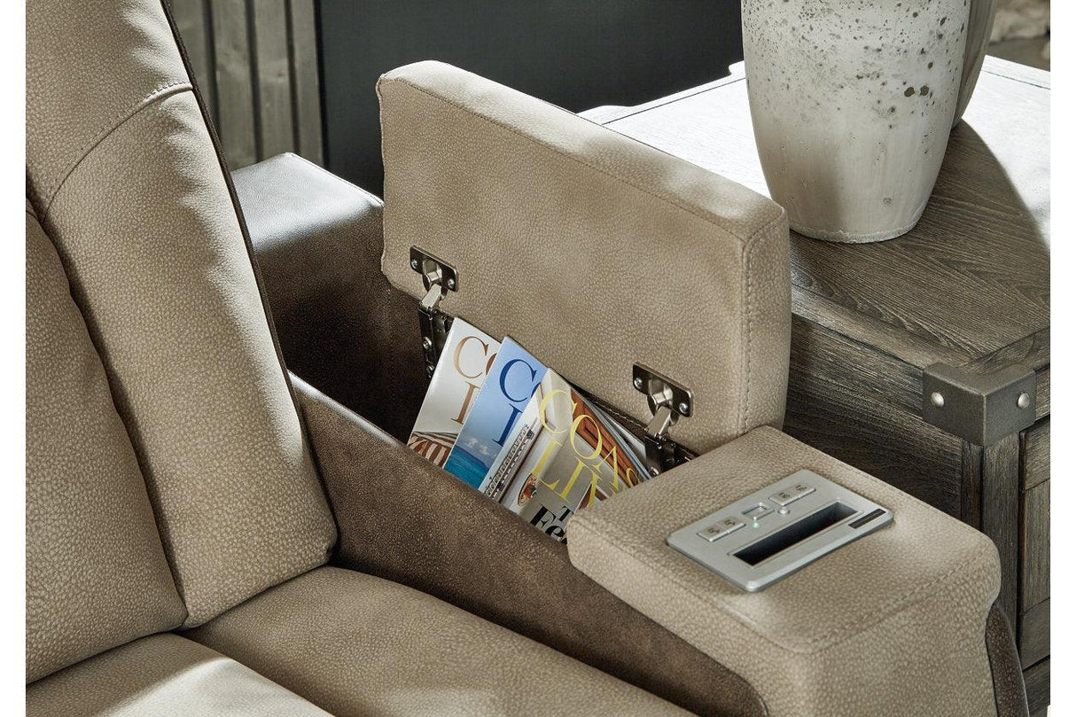 Next-Gen DuraPella Sand Dual Power Recliner by Ashley at Eve Furniture