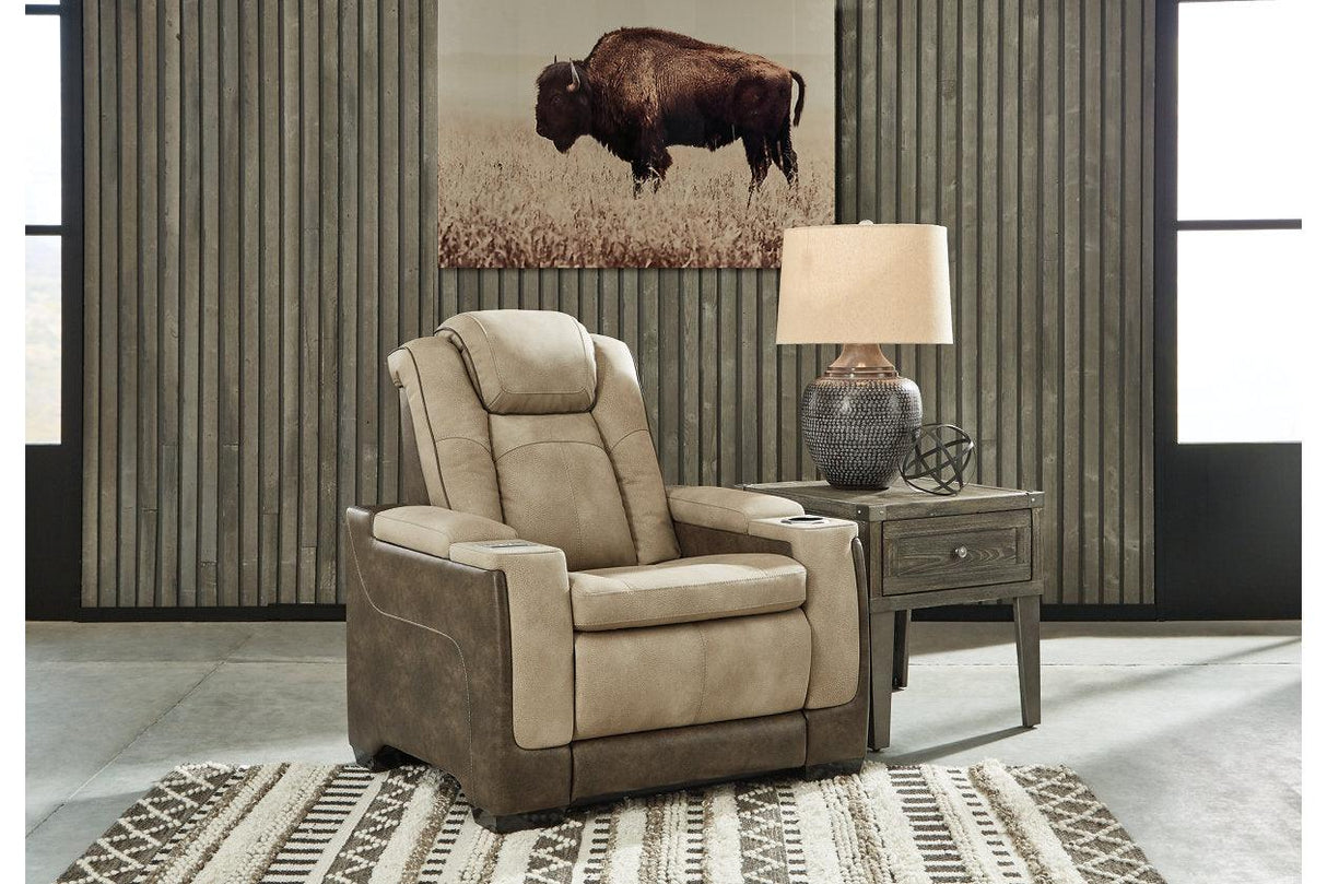 Next-Gen DuraPella Sand Dual Power Recliner by Ashley at Eve Furniture