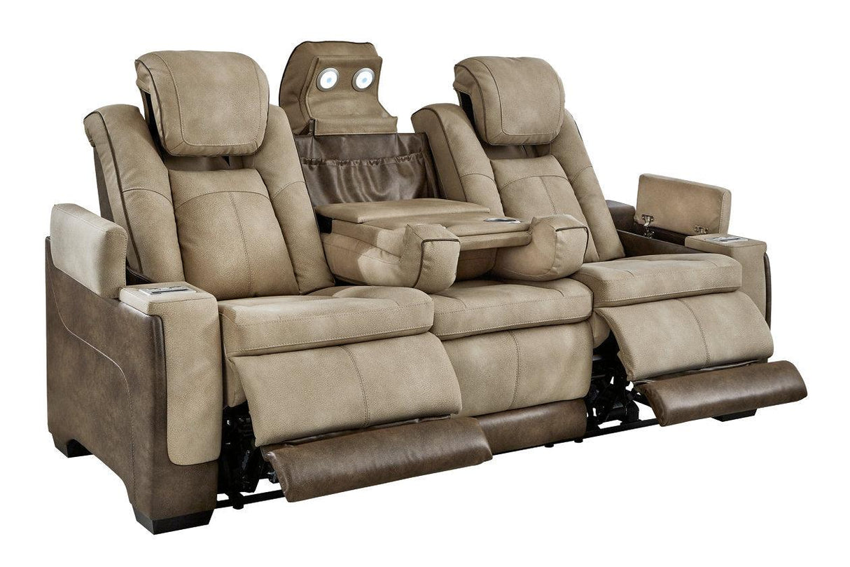 Next-Gen DuraPella Sand Dual Power Reclining Sofa by Ashley at Eve Furniture