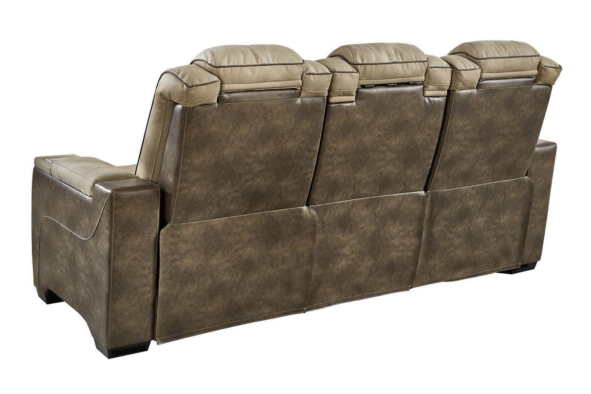 Next-Gen DuraPella Sand Dual Power Reclining Sofa by Ashley at Eve Furniture