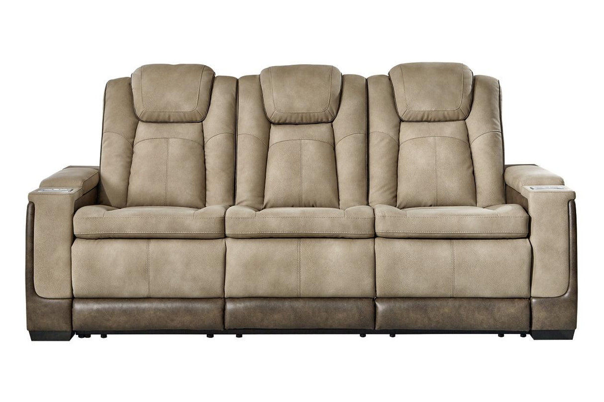 Next-Gen DuraPella Sand Dual Power Reclining Sofa by Ashley at Eve Furniture