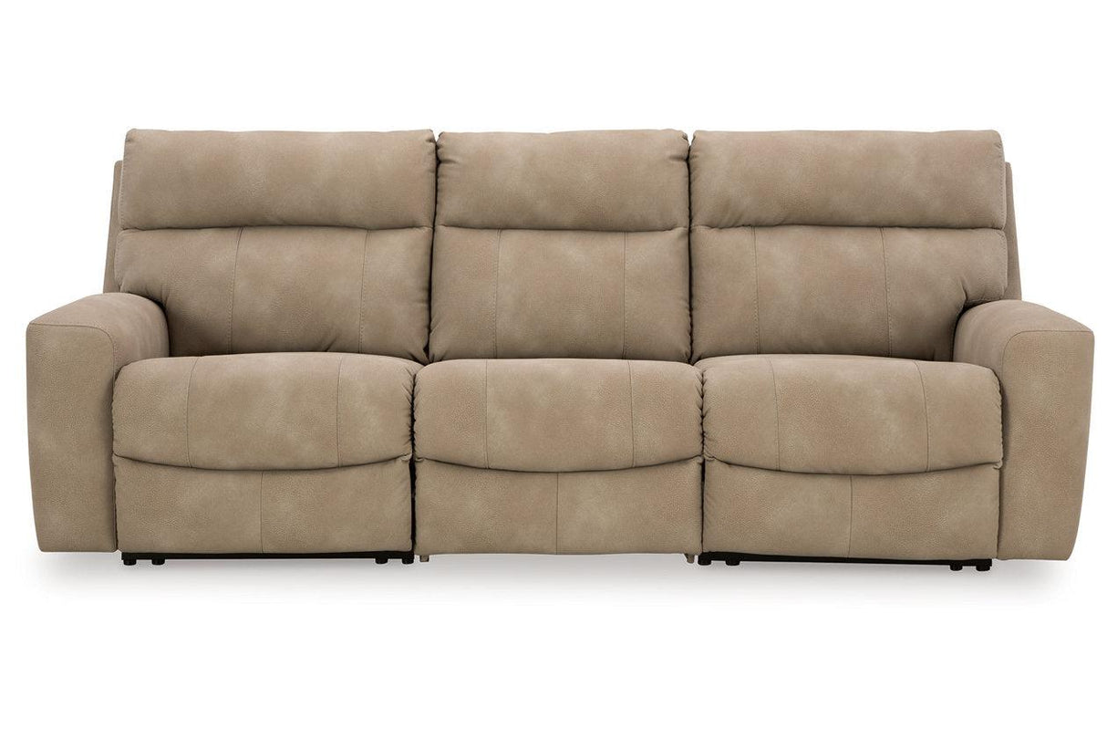 Next-Gen DuraPella Sand Performance Fabric 3-Piece Dual Power Reclining Modular Sofa by Ashley at Eve Furniture