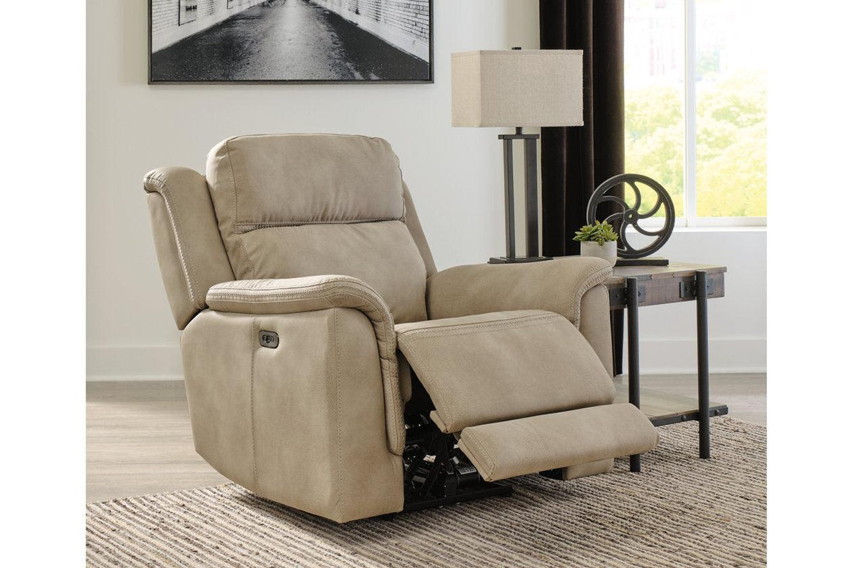 Next-Gen DuraPella Sand Performance Fabric Dual Power Recliner by Ashley at Eve Furniture