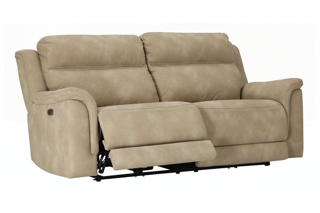Next-Gen DuraPella Sand Performance Fabric Dual Power Reclining Sofa by Ashley at Eve Furniture