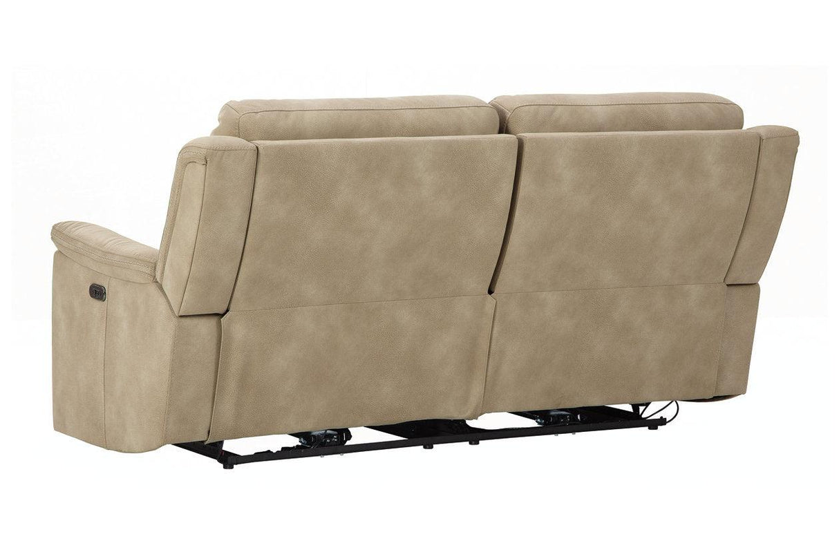 Next-Gen DuraPella Sand Performance Fabric Dual Power Reclining Sofa by Ashley at Eve Furniture