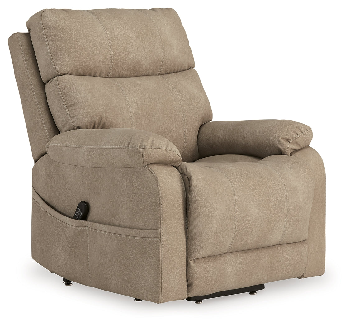 Next-Gen Durapella Sand Power Lift Recliner by ASHLEY FURNITURE at Eve Furniture
