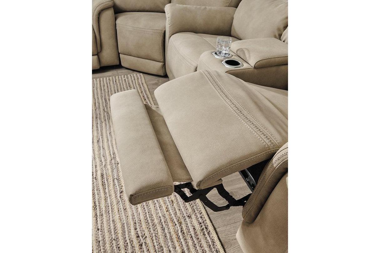 Next-Gen DuraPella Sand Power Reclining Loveseat with Console by Ashley at Eve Furniture