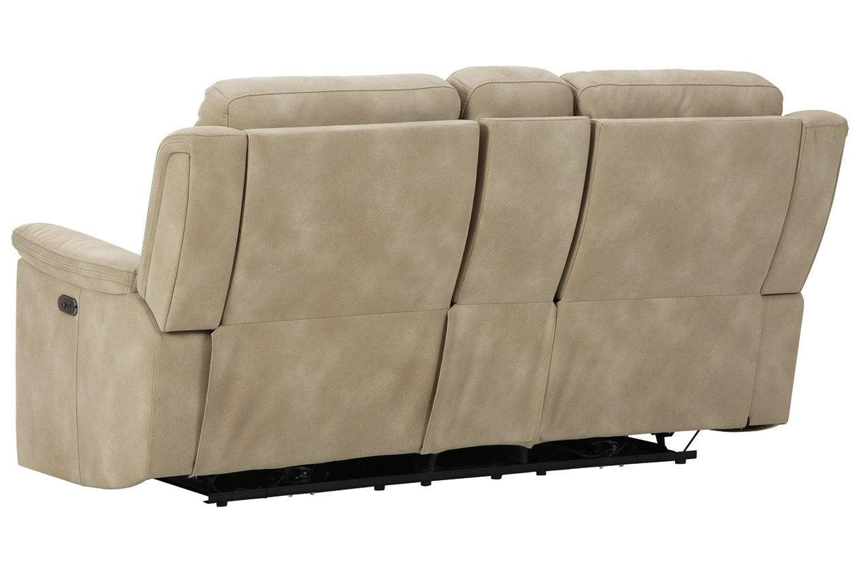Next-Gen DuraPella Sand Power Reclining Loveseat with Console by Ashley at Eve Furniture