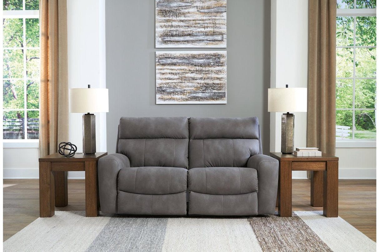 Next-Gen DuraPella Slate 2-Piece Power Reclining Sectional Loveseat by Ashley at Eve Furniture