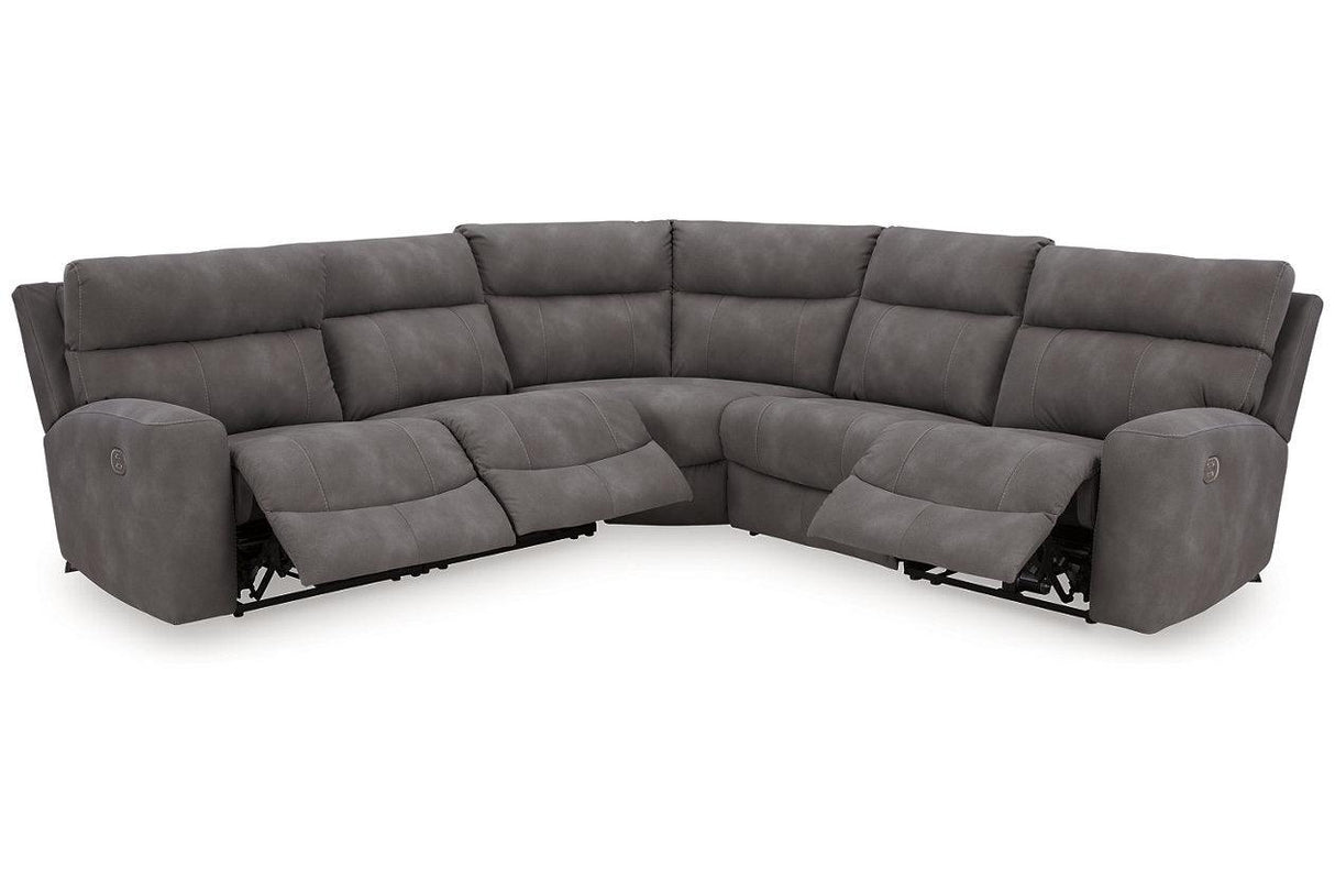 Next-Gen DuraPella Slate 5-Piece Power Reclining Sectional by Ashley at Eve Furniture