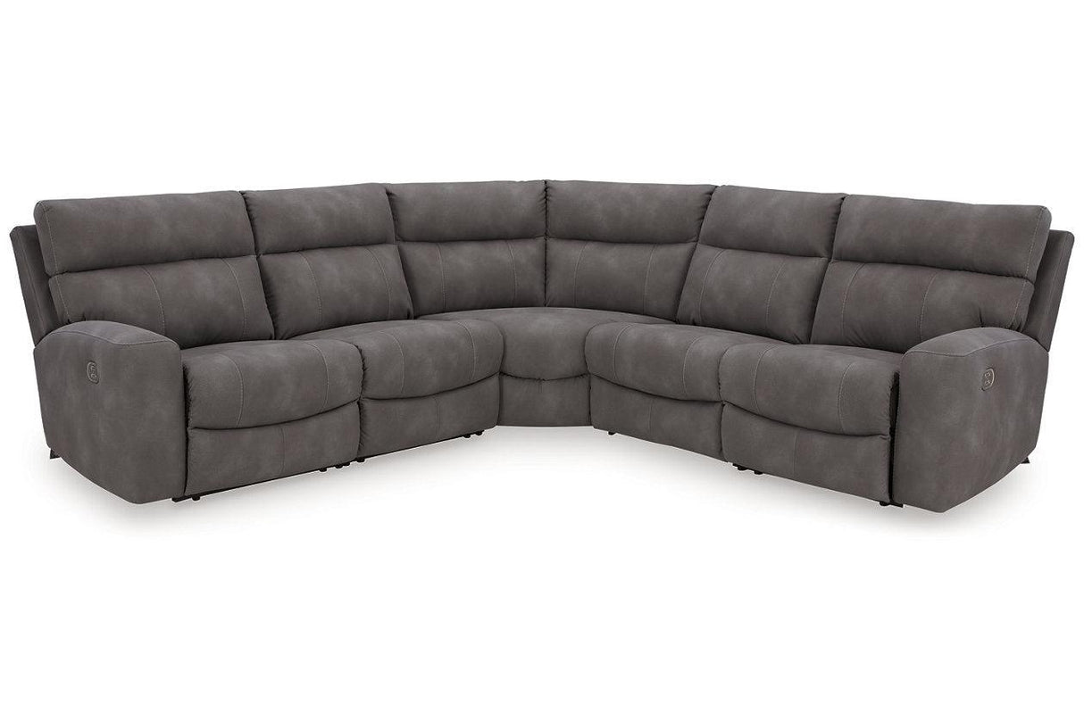Next-Gen DuraPella Slate 5-Piece Power Reclining Sectional by Ashley at Eve Furniture