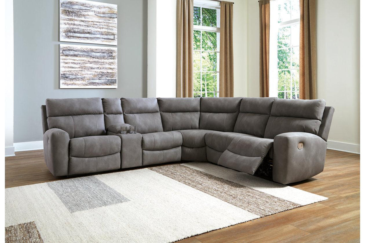 Next-Gen DuraPella Slate 6-Piece Power Reclining Sectional by Ashley at Eve Furniture