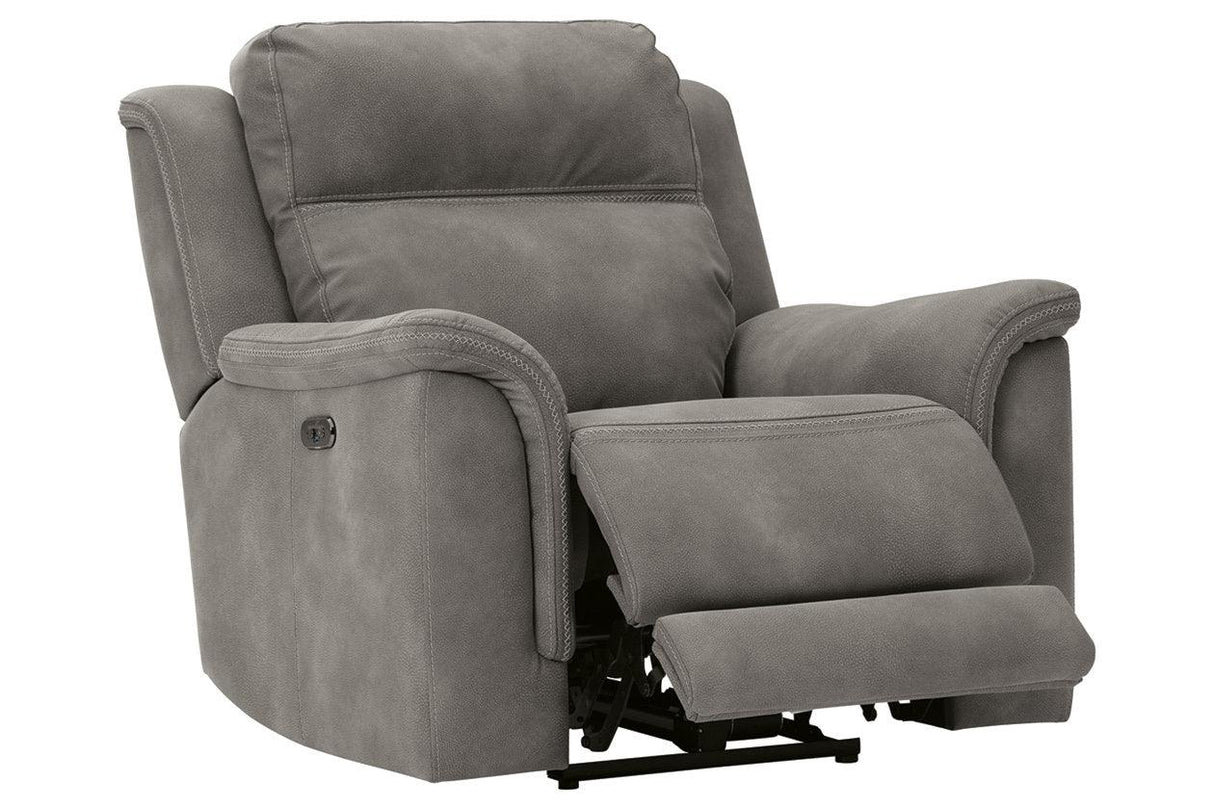 Next-Gen DuraPella Slate Dual Power Performance Fabric Recliner /ADJ Headrest by Ashley at Eve Furniture