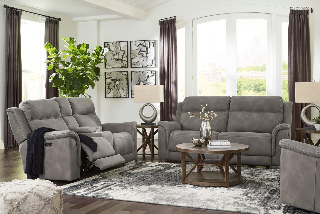 Next-Gen DuraPella Slate Dual Power Reclining Living Room Set by Ashley at Eve Furniture