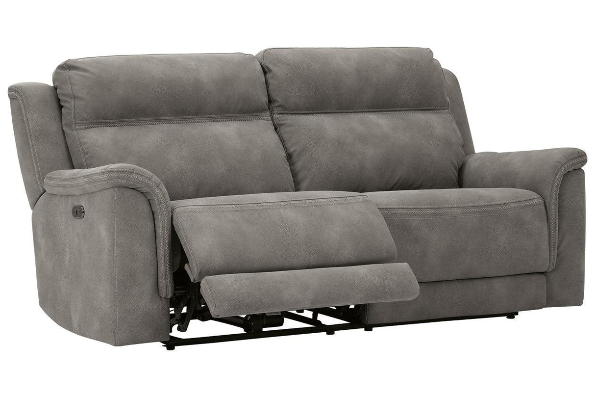 Next-Gen DuraPella Slate Dual Power Reclining Sofa by Ashley at Eve Furniture