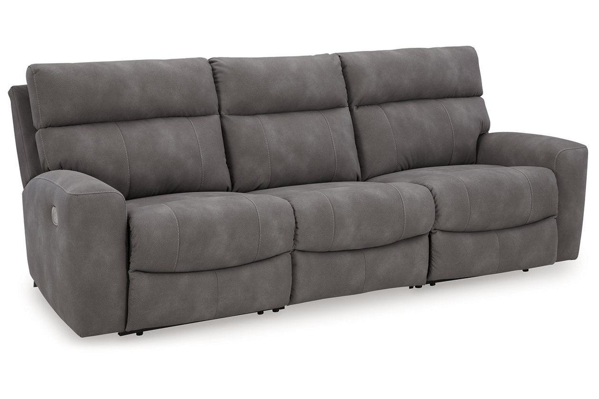 Next-Gen DuraPella Slate Performance Fabric 3-Piece Dual Power Reclining Modular Sofa by Ashley at Eve Furniture