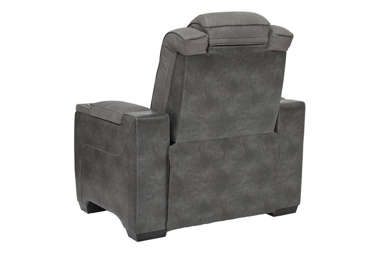 Next-Gen DuraPella Slate Performance Fabric Dual Power Recliner /ADJ Headrest by Ashley at Eve Furniture