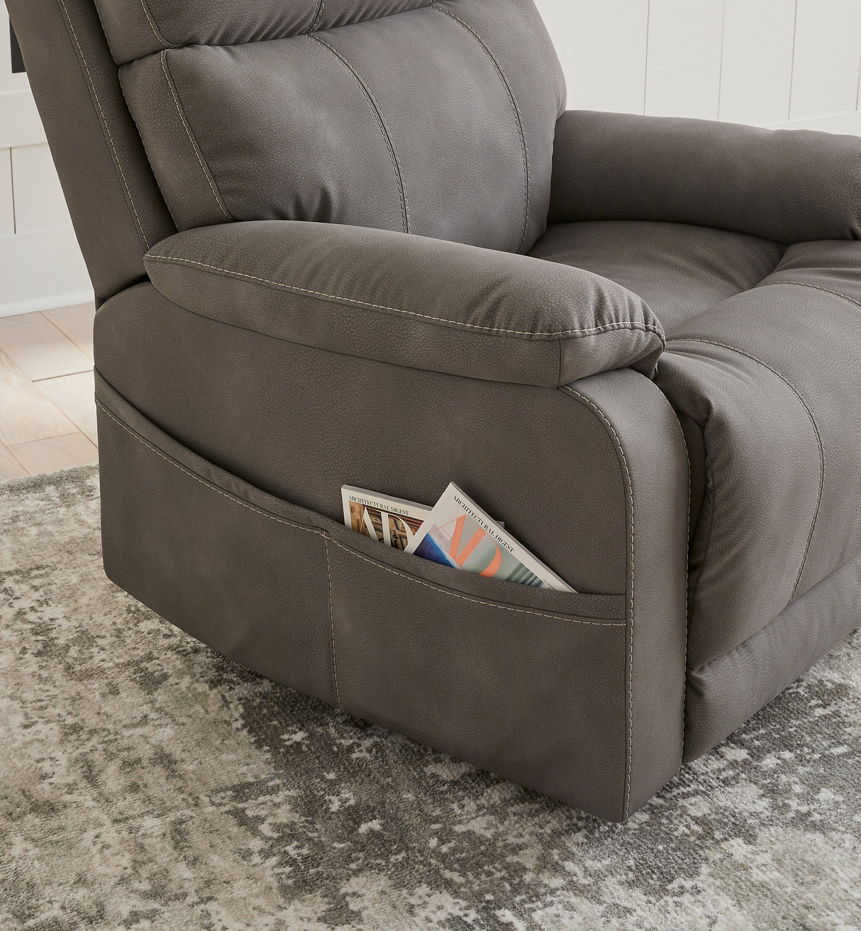 Next-Gen Durapella Slate Power Lift Recliner by ASHLEY FURNITURE at Eve Furniture