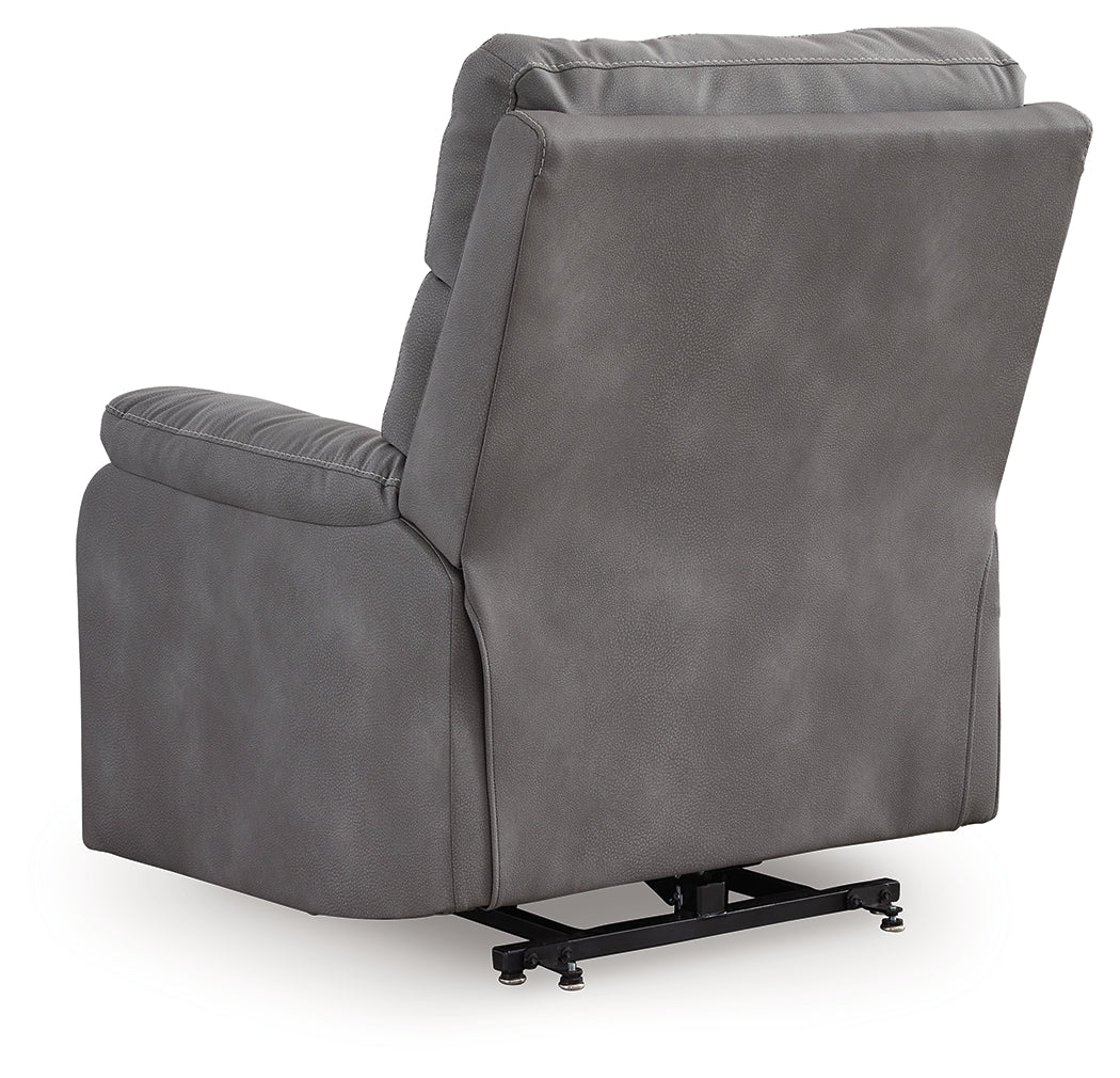 Next-Gen Durapella Slate Power Lift Recliner by ASHLEY FURNITURE at Eve Furniture
