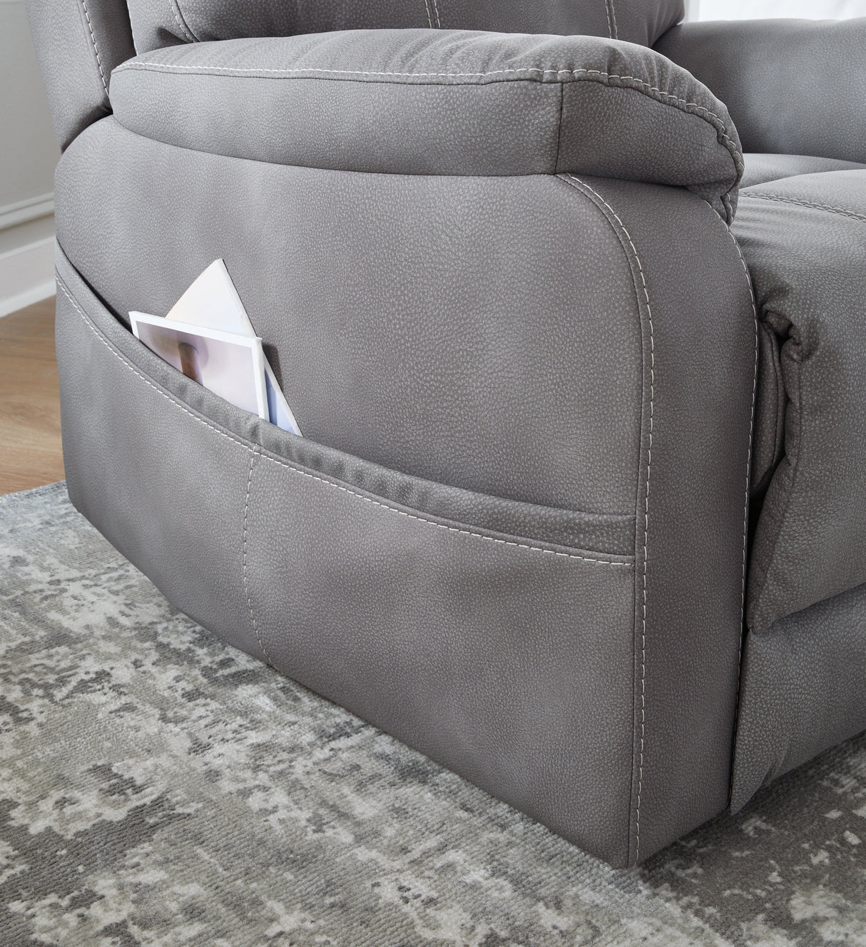 Next-Gen Durapella Slate Power Lift Recliner by ASHLEY FURNITURE at Eve Furniture