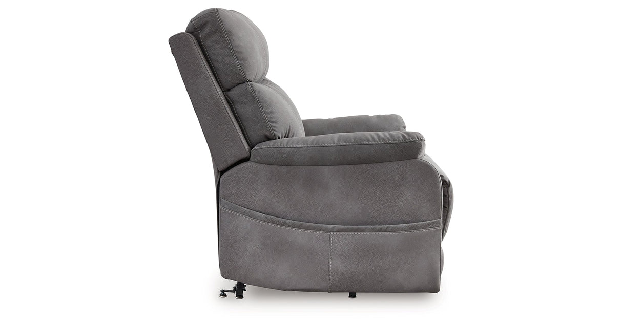 Next-Gen Durapella Slate Power Lift Recliner by ASHLEY FURNITURE at Eve Furniture