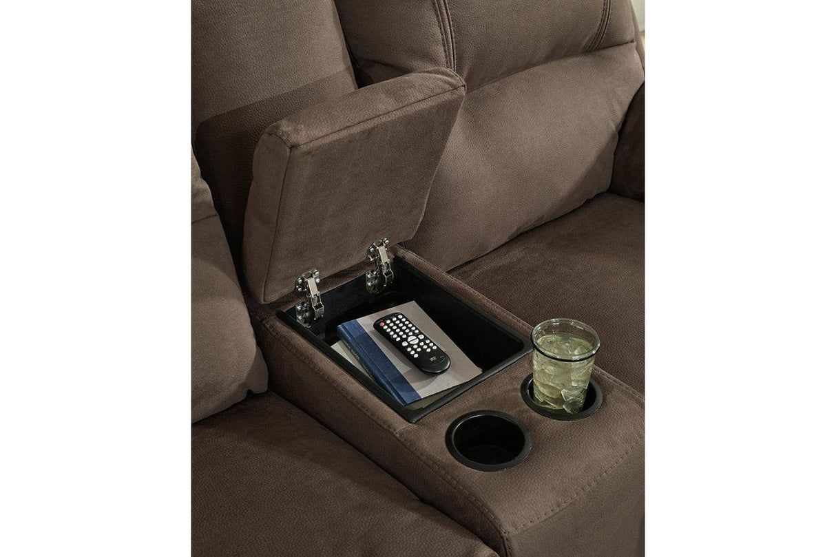 Next-Gen Gaucho Espresso Manual Reclining Loveseat with Console by Ashley at Eve Furniture