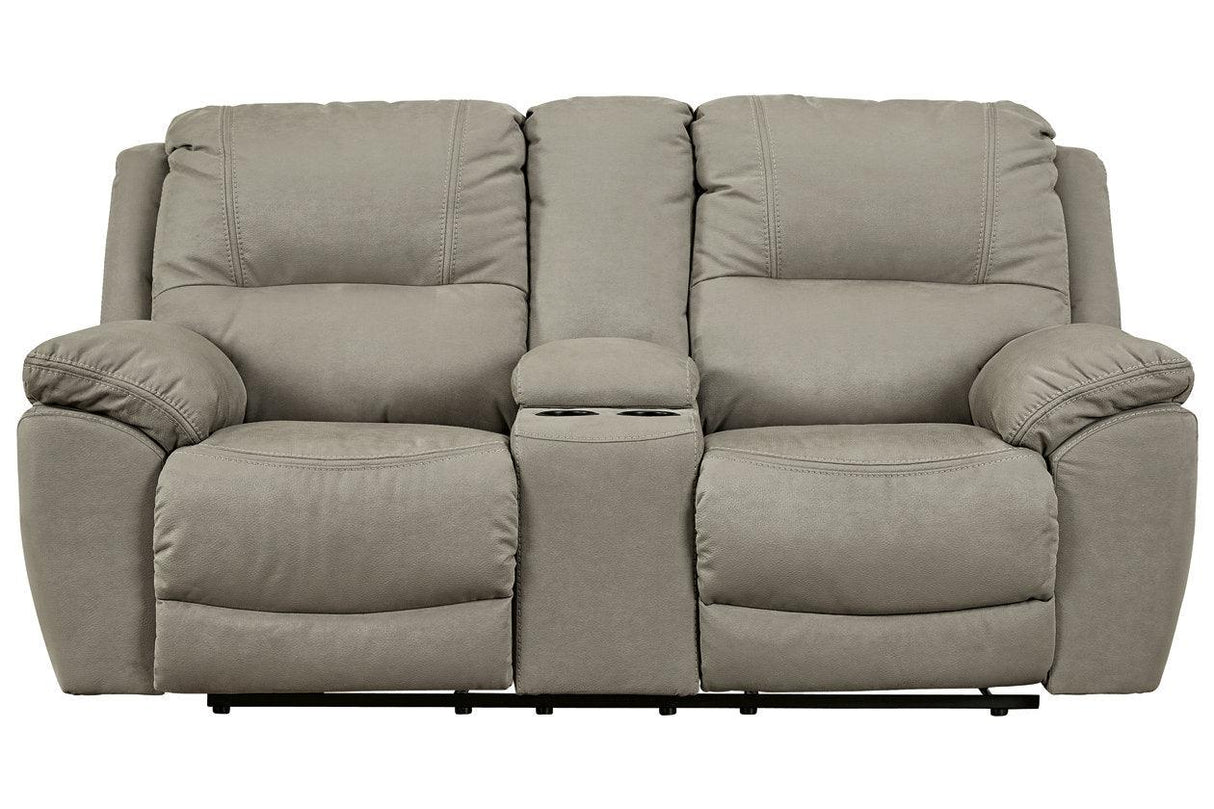 Next-Gen Gaucho Putty Power Reclining Loveseat with Console by Ashley at Eve Furniture