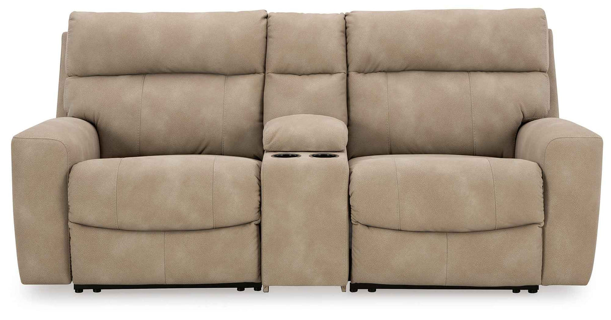 Next-Gen Sand DuraPella Power Reclining Living Room Set with Console by Ashley at Eve Furniture