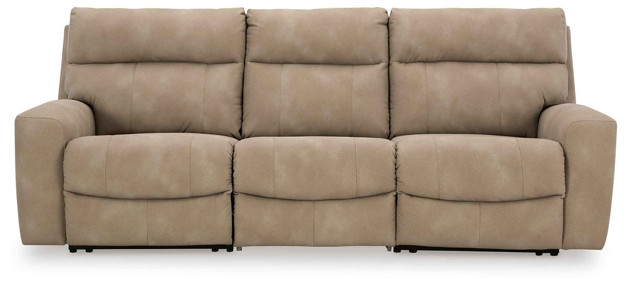 Next-Gen Sand DuraPella Power Reclining Sofa & Loveseat by Ashley at Eve Furniture