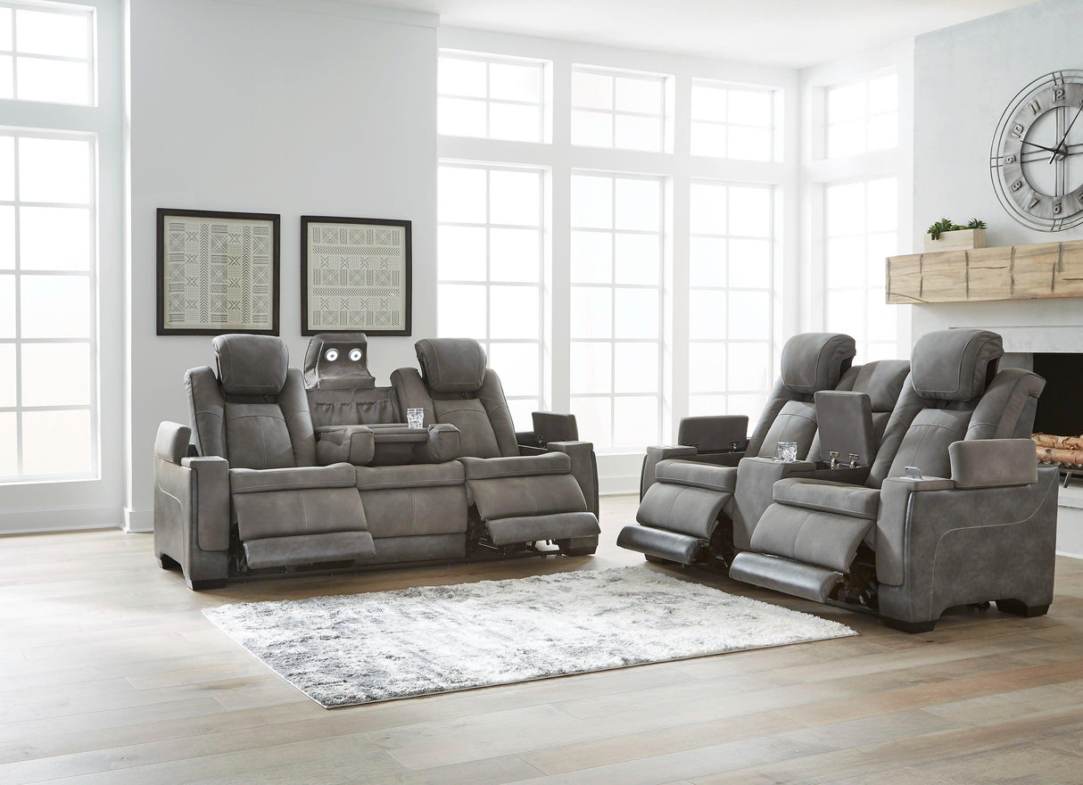 Next-Gen Durapella Slate Dual Power Reclining Living Room Set by Ashley at Eve Furniture