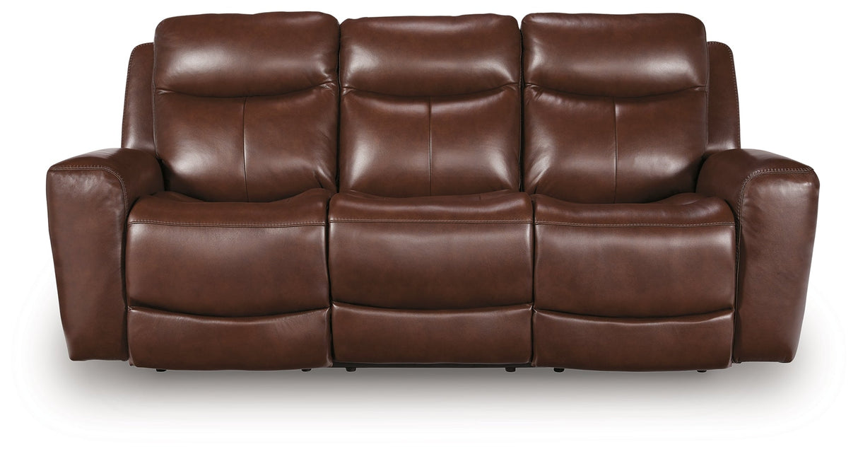 Next Move Mahogany Power Reclining Sofa by Ashley at Eve Furniture