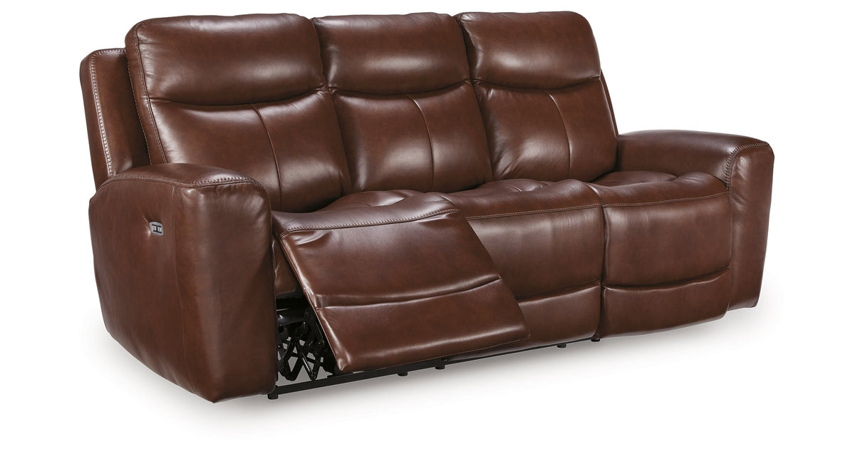 Next Move Mahogany Power Reclining Sofa by Ashley at Eve Furniture
