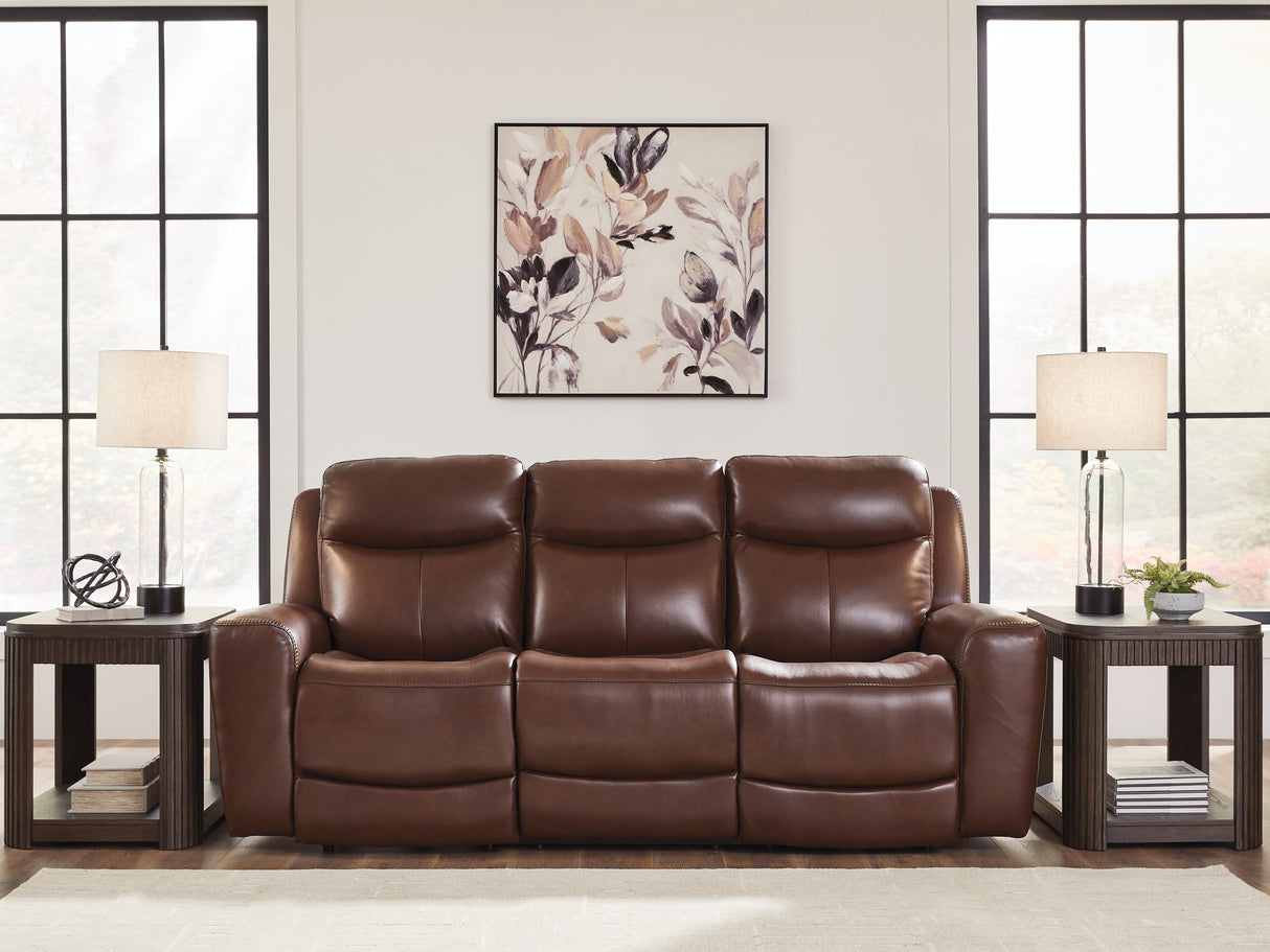 Next Move Mahogany Power Reclining Sofa by Ashley at Eve Furniture