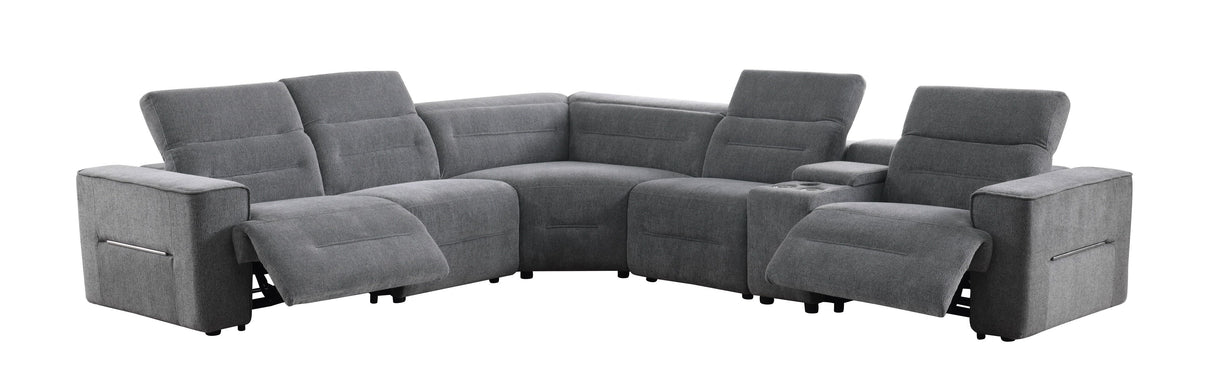 Nexus Dark Grey Fabric Power Reclining Sectional by New Era Innovations at Eve Furniture