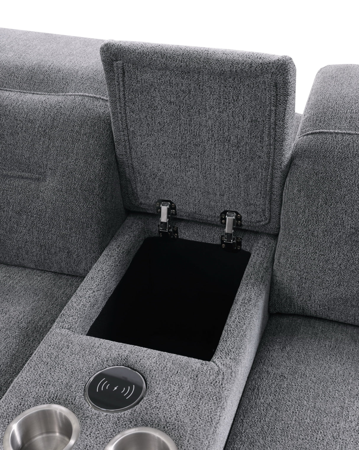 Nexus Dark Grey Fabric Power Reclining Sectional by New Era Innovations at Eve Furniture