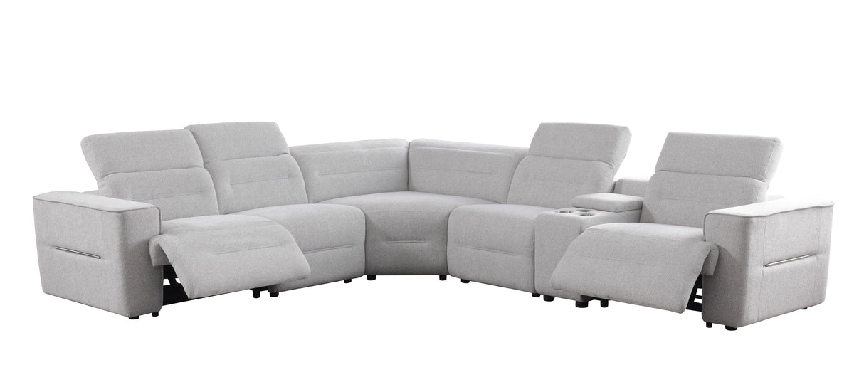 Nexus Light Grey Fabric Power Reclining Sectional by New Era Innovations at Eve Furniture