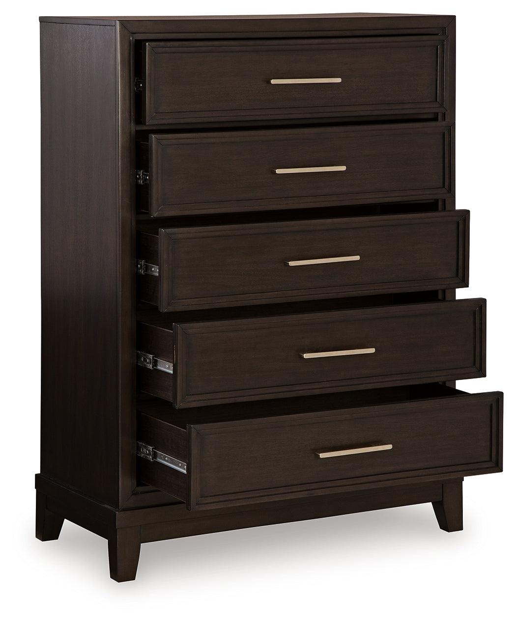 Neymorton Dark Grayish Brown Chest of Drawers by Ashley at Eve Furniture