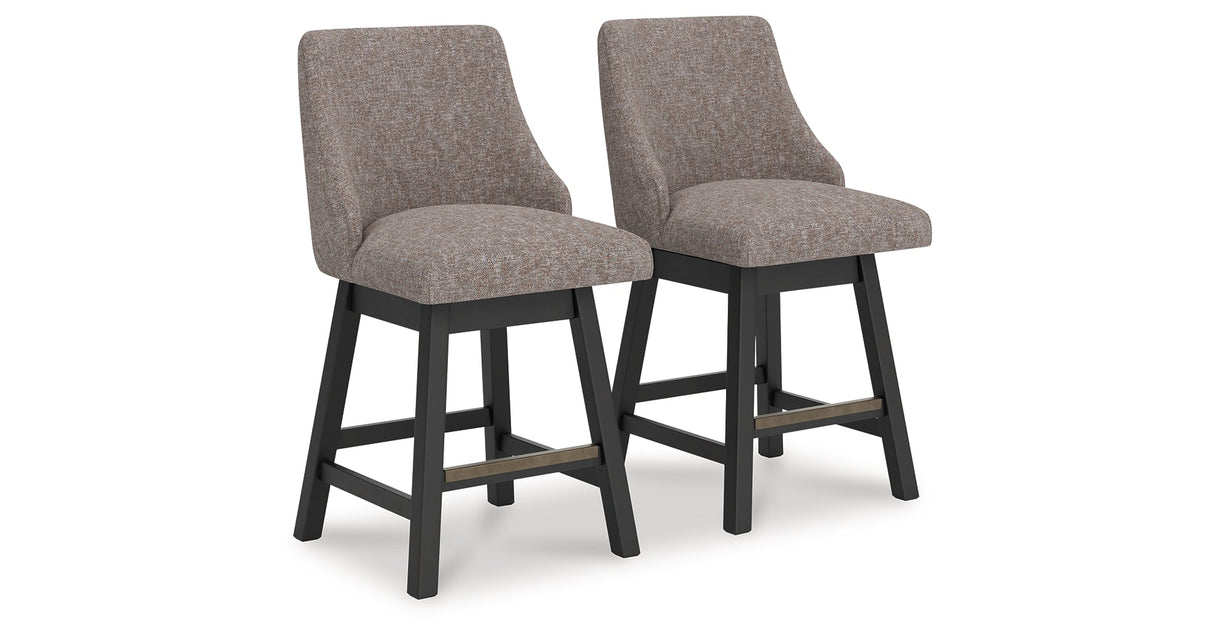 Neymorton Dark Grayish Brown Counter Height Barstool, Set of 2 by ASHLEY FURNITURE at Eve Furniture