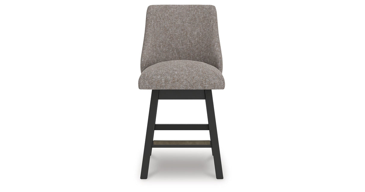 Neymorton Dark Grayish Brown Counter Height Barstool, Set of 2 by ASHLEY FURNITURE at Eve Furniture