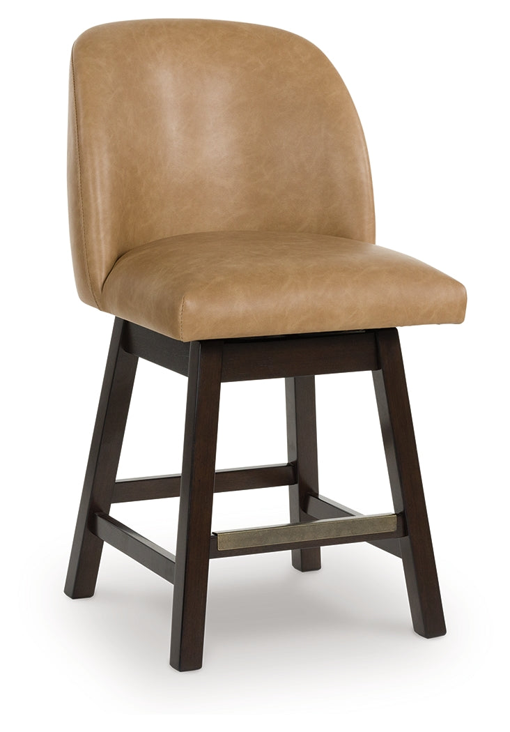 Neymorton Dark Grayish Brown Counter Height Barstool, Set of 2 by ASHLEY FURNITURE at Eve Furniture