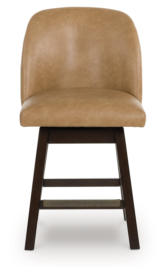 Neymorton Dark Grayish Brown Counter Height Barstool, Set of 2 by ASHLEY FURNITURE at Eve Furniture