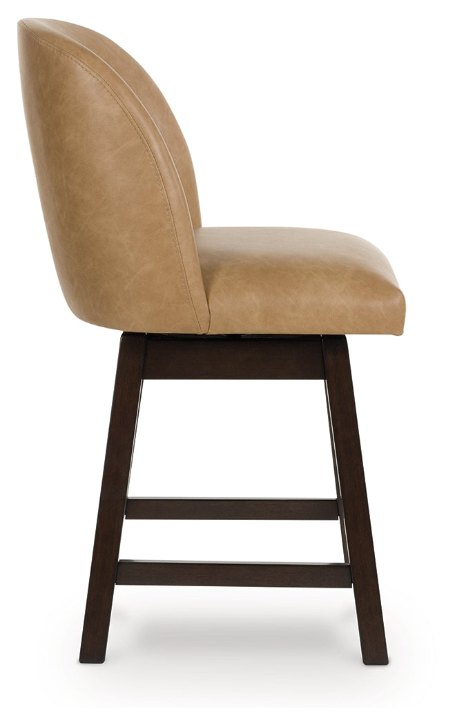 Neymorton Dark Grayish Brown Counter Height Barstool, Set of 2 by ASHLEY FURNITURE at Eve Furniture