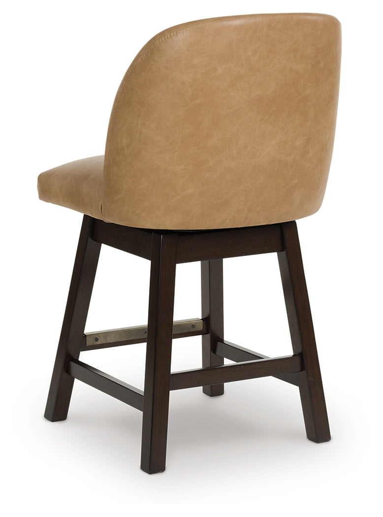 Neymorton Dark Grayish Brown Counter Height Barstool, Set of 2 by ASHLEY FURNITURE at Eve Furniture