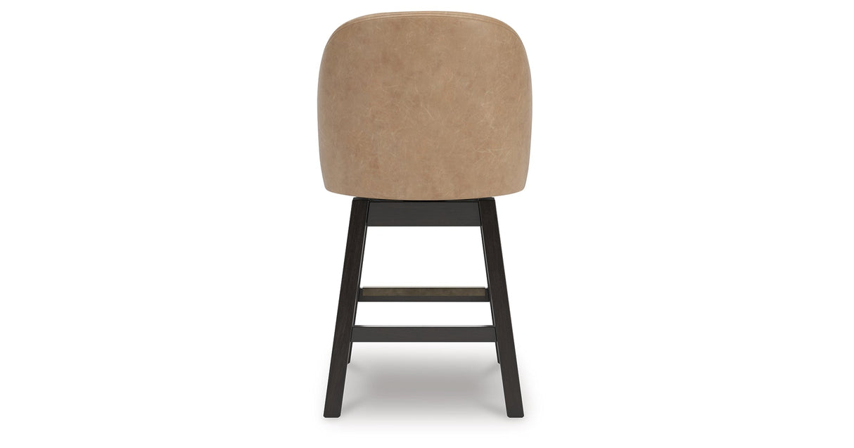 Neymorton Dark Grayish Brown Counter Height Barstool, Set of 2 by ASHLEY FURNITURE at Eve Furniture
