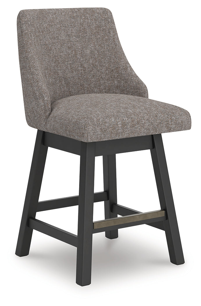 Neymorton Dark Grayish Brown Counter Height Barstool, Set of 2 by ASHLEY FURNITURE at Eve Furniture