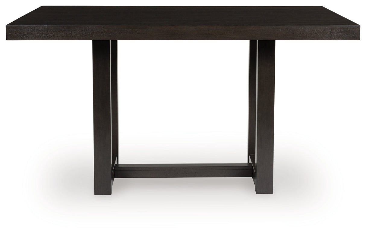 Neymorton Dark Grayish Brown Counter Height Dining Table by Ashley at Eve Furniture