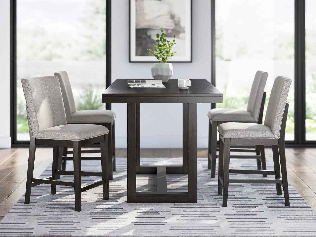 Neymorton Dark Grayish Brown Counter Height Set by Ashley at Eve Furniture