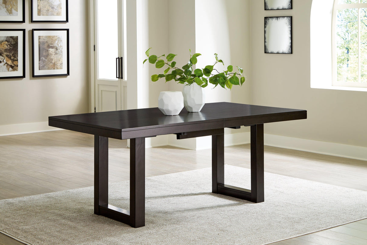 Neymorton Dark Grayish Brown Dining Extension Table by Ashley at Eve Furniture